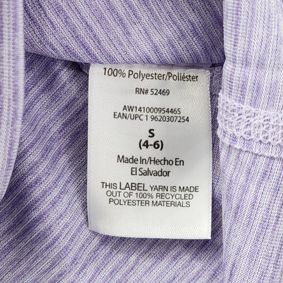 Athletic Works Top Womens S Purple Striped V-Neck Short Sleeve Pullover Casual - Picture 4 of 8